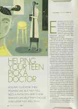 Better Homes & Gardens June 2003 Magazine Article: HELPING YOUR TEEN PICK A DOCTOR