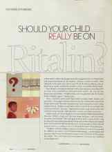 Better Homes & Gardens September 2003 Magazine Article: SHOULD YOUR CHILD REALLY BE ON Ritalin?