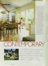 Better Homes & Gardens October 2003 Magazine Article: A TASTE FOR CONTEMPORARY