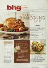 Better Homes & Gardens November 2003 Magazine Article: YOUR BEST THANKSGIVING EVER!