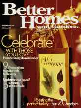 Better Homes & Gardens November 2003 Magazine Cover