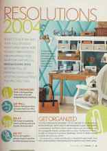 Better Homes & Gardens January 2004 Magazine Article: RESOLUTIONS 2004