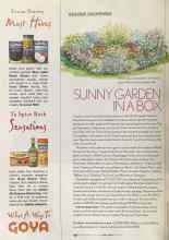 Better Homes & Gardens April 2004 Magazine Article: SUNNY GARDEN IN A BOX