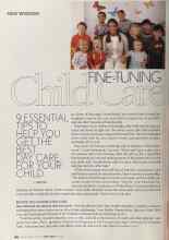 Better Homes & Gardens April 2004 Magazine Article: FINE-TUNING Child Care