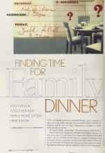 Better Homes & Gardens May 2004 Magazine Article: FINDING TIME FOR Family DINNER