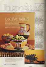 Better Homes & Gardens June 2004 Magazine Article: GLOBAL TABLES