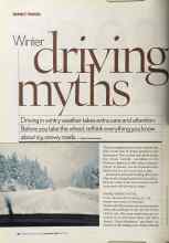 Better Homes & Gardens January 2005 Magazine Article: Winter driving myths