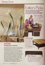 Better Homes & Gardens February 2005 Magazine Article: IN STORE: Setting up for romance