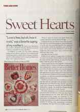 Better Homes & Gardens February 2005 Magazine Article: Sweet Hearts