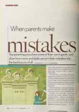 Better Homes & Gardens April 2005 Magazine Article: When parents make mistakes