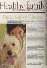 Better Homes & Gardens April 2005 Magazine Article: Pets for Kids with Allergies