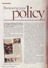 Better Homes & Gardens April 2005 Magazine Article: Renewing your policy
