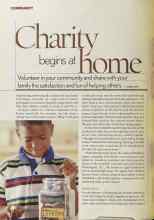 Better Homes & Gardens June 2005 Magazine Article: Charity begins at home