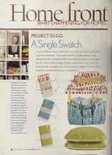 Better Homes & Gardens July 2005 Magazine Article: PROJECT TO GO: A Single Swatch
