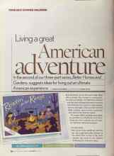 Better Homes & Gardens July 2005 Magazine Article: Living a great American adventure
