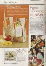 Better Homes & Gardens September 2005 Magazine Article: Home Cooking on the Go