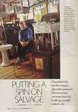Better Homes & Gardens October 2005 Magazine Article: PUTTING A SPIN ON SALVAGE