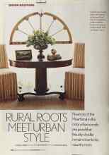 Better Homes & Gardens November 2005 Magazine Article: RURAL ROOTS MEET URBAN STYLE