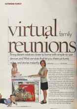Better Homes & Gardens November 2005 Magazine Article: Virtual family reunions