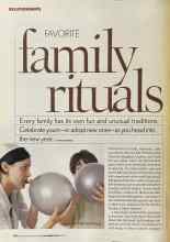 Better Homes & Gardens November 2005 Magazine Article: FAVORITE family rituals