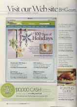 Better Homes & Gardens December 2005 Magazine Article: Visit Web site BHG.com BETTER HOMES AND GARDENS ONLINE