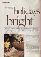Better Homes & Gardens December 2005 Magazine Article: MAKING holidays bright