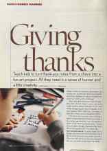 Better Homes & Gardens December 2005 Magazine Article: Giving thanks