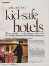 Better Homes & Gardens January 2006 Magazine Article: CHECKING INTO kid-safe hotels