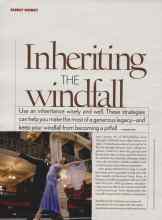 Better Homes & Gardens May 2006 Magazine Article: Inheriting THE windfall