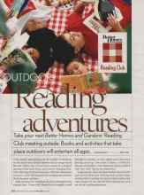 Better Homes & Gardens May 2006 Magazine Article: OUTDOOR Reading adventures