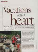 Better Homes & Gardens June 2006 Magazine Article: Vacations WITH A heart