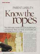Better Homes & Gardens June 2006 Magazine Article: PARENT LIABILITY: Know the ropes