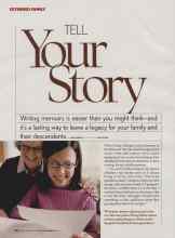 Better Homes & Gardens July 2006 Magazine Article: TELL Your Story