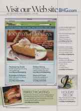 Better Homes & Gardens November 2006 Magazine Article: 100 DAYS of Holidays
