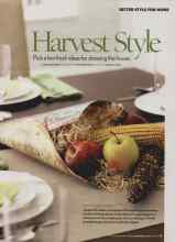 Better Homes & Gardens November 2006 Magazine Article: Harvest Style