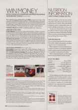 Better Homes & Gardens November 2006 Magazine Article: NUTRITION INFORMATION