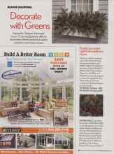 Better Homes & Gardens December 2006 Magazine Article: Decorate with Greens