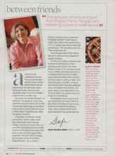 Better Homes & Gardens April 2007 Magazine Article: Between friends