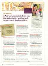 Better Homes & Gardens May 2007 Magazine Article: In February, we asked about your best Valentine's--and learned the secrets of timeless giving