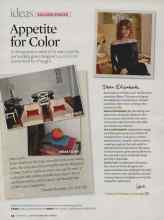 Better Homes & Gardens September 2007 Magazine Article: Appetite for Color
