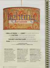 Better Homes & Gardens October 2007 Magazine Article: Lighting NOTEBOOK