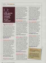 Better Homes & Gardens November 2007 Magazine Article: Q: What special, surprising, everyday occasions do you celebrate?