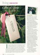 Better Homes & Gardens December 2007 Magazine Article: Gifts of Time