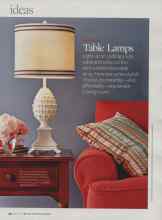 Better Homes & Gardens March 2008 Magazine Article: Table Lamps