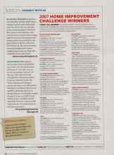 Better Homes & Gardens September 2008 Magazine Article: 2007 HOME IMPROVEMENT CHALLENGE WINNERS