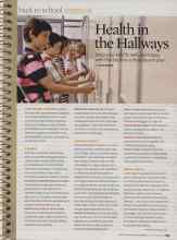 Better Homes & Gardens September 2008 Magazine Article: Health in the Hallways