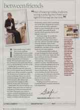 Better Homes & Gardens November 2008 Magazine Article: Between friends