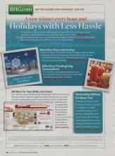 Better Homes & Gardens November 2008 Magazine Article: A new winner every hour, and Holidays with Less Hassle