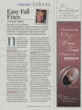 Better Homes & Gardens November 2008 Magazine Article: Easy Fall Fixes with Danny Lipford