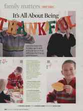 Better Homes & Gardens November 2008 Magazine Article: It's All About Being THANKFUL
